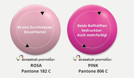Antistressball in rosa oder pink bedrucken lassen