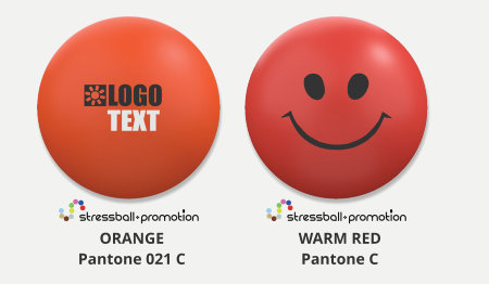 Stressball in orange und warm red bedrucken